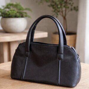 Classic Black Leather Shoulder Bag